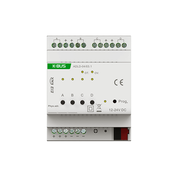 GVS KNX LED Dimming Actuator 4-Fold, 4SU MDRC, 4A