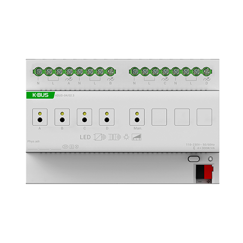 [ADUD-04/02.3] GVS KNX Universal Dimming Actuator 4-Fold, 8SU MDRC - KNX Secure